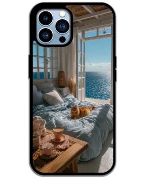 Coastal Bedroom with Cat