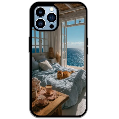 Coastal Bedroom with Cat
